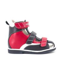 1 Сандалии детские ORTHOBOOM 81057-02 красно-синий с белым